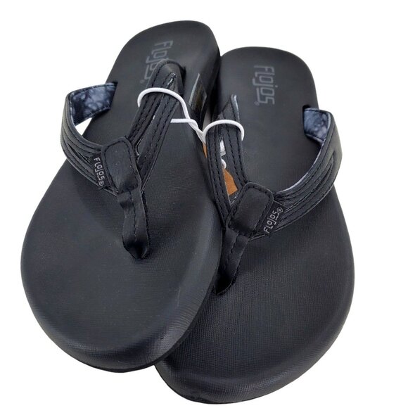 New FLOJOS Sandals Women's 6 Classic Slip-on Flip-flops Everyday shoes Black - Picture 2 of 15